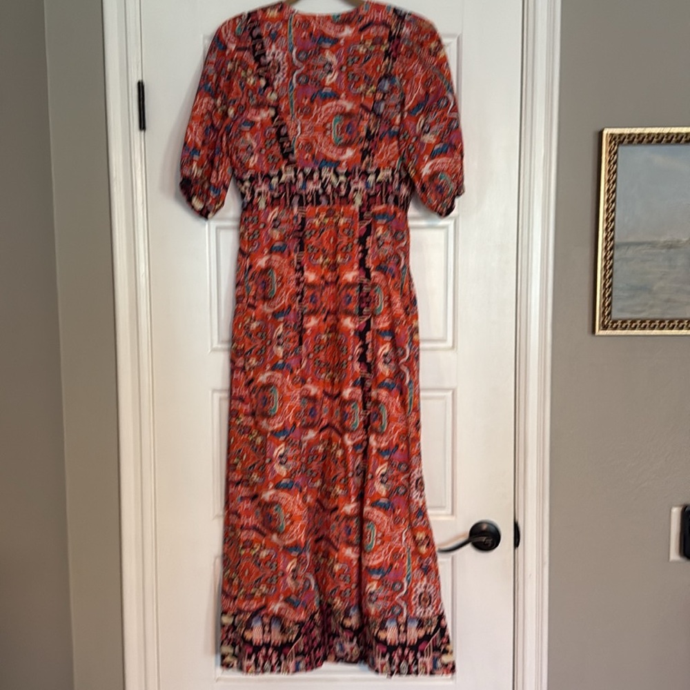 Anthropologie Orange and Black Maxi/Midi Dress - Picture 4 of 9
